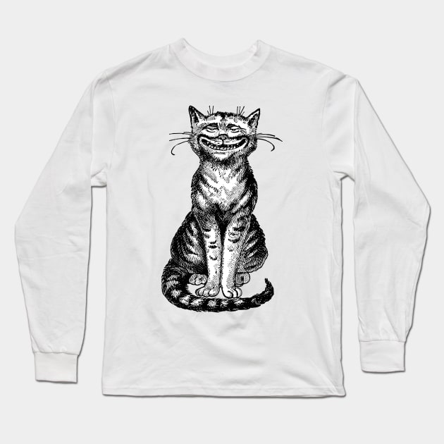 Smiling Cheshire Cat from the Classic Book Alice's Adventures in Wonderland Long Sleeve T-Shirt by RedThorThreads